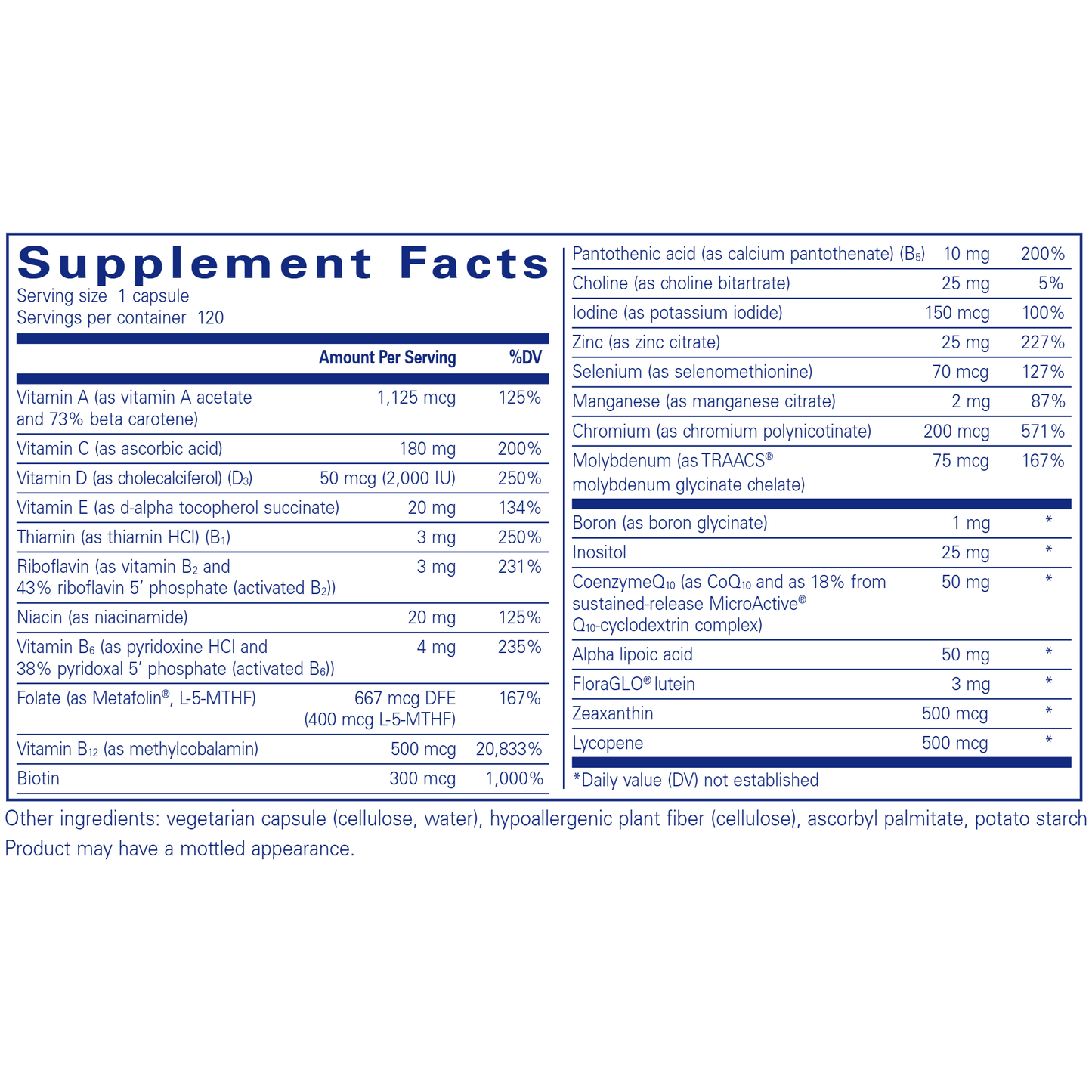 O.N.E. Multivitamin 120 caps