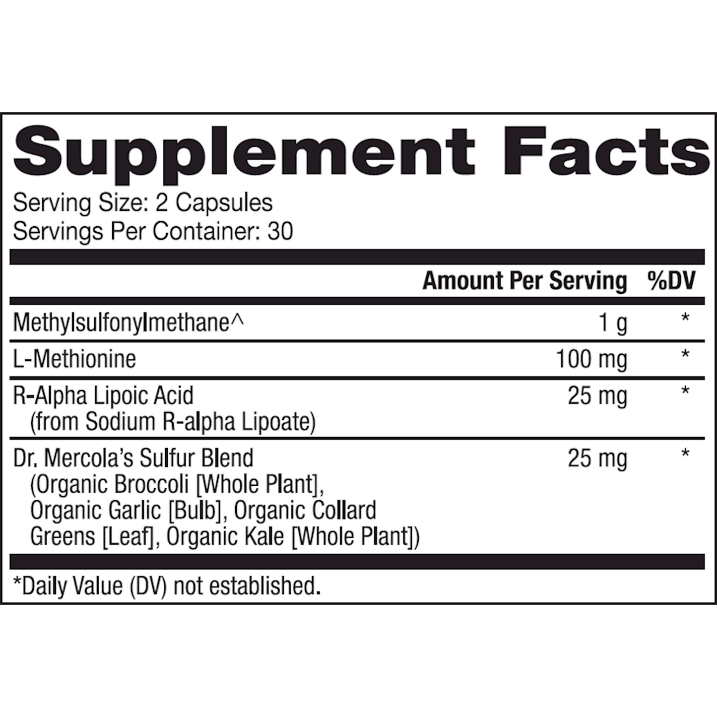 Dr. Mercola MSM with Organic Sulfur Complex